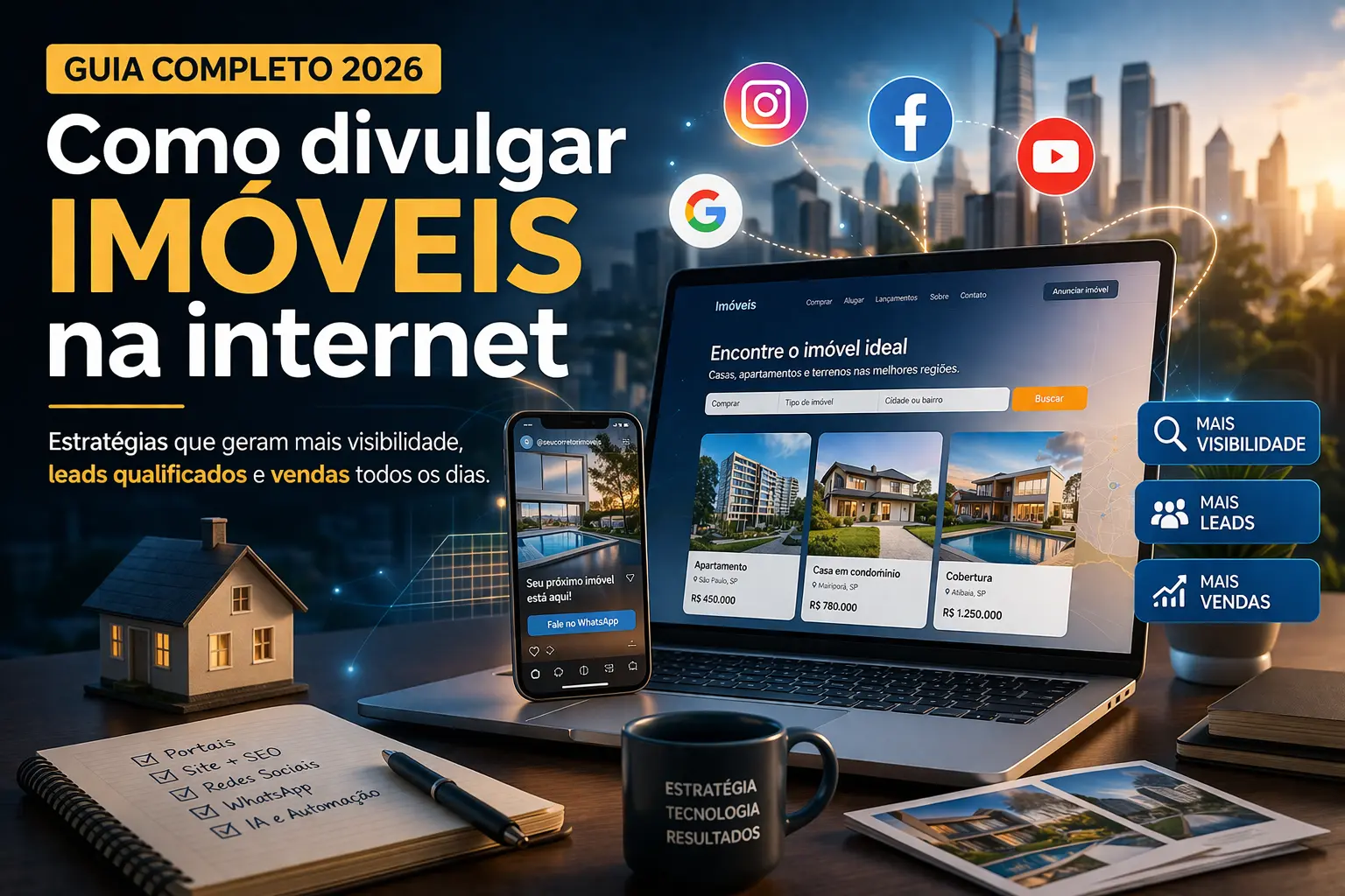 Como divulgar imóveis na internet (Guia completo para corretores em 2026)