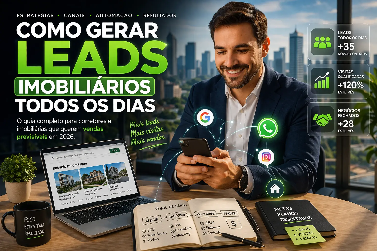 Como gerar leads imobiliários todos os dias (Guia completo para corretores e imobiliárias)