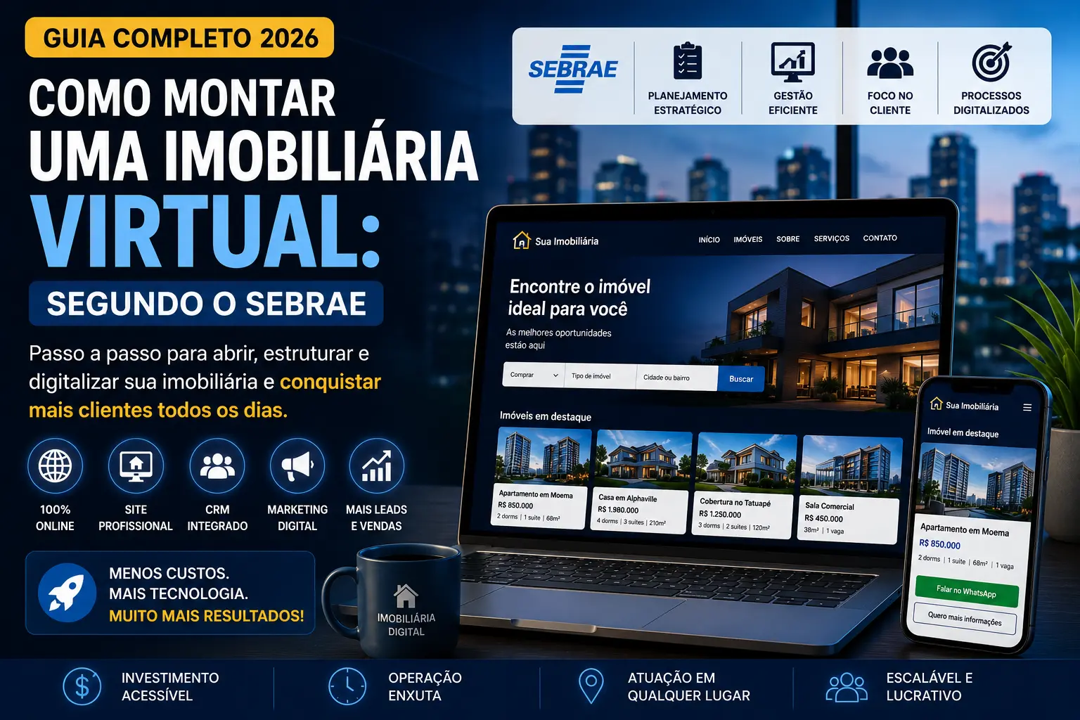 Como montar uma imobiliária virtual: guia completo segundo o Sebrae