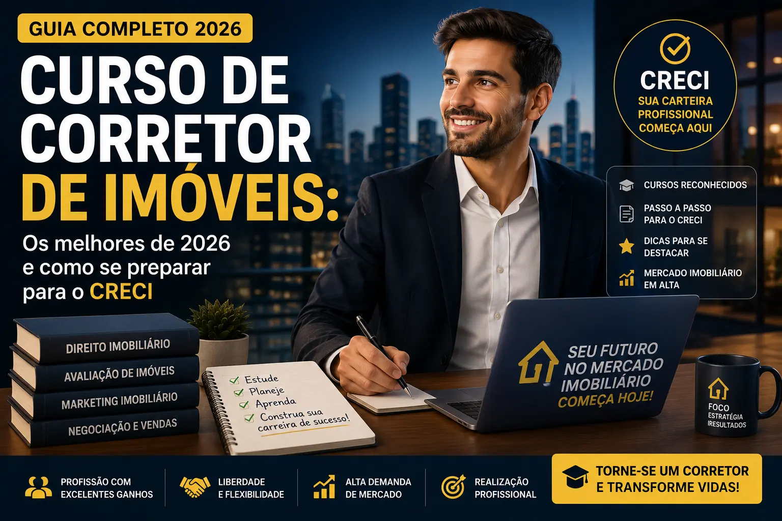 Curso de corretor de imóveis: os melhores de 2026 e como se preparar para o CRECI