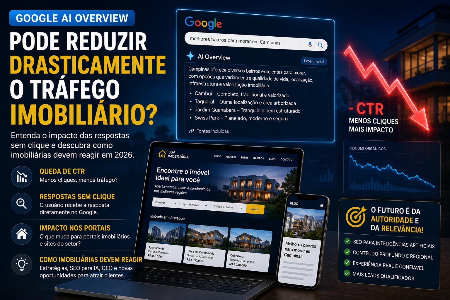 O Google AI Overview pode reduzir drasticamente o tráfego imobiliário?