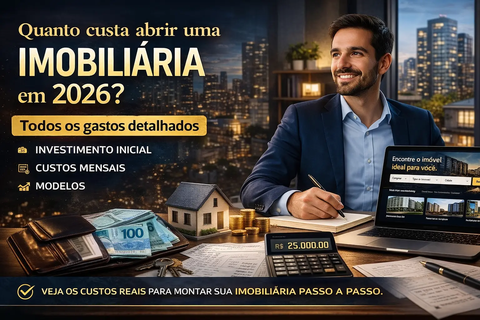 Quanto custa abrir uma imobiliária em 2026? Todos os gastos detalhados