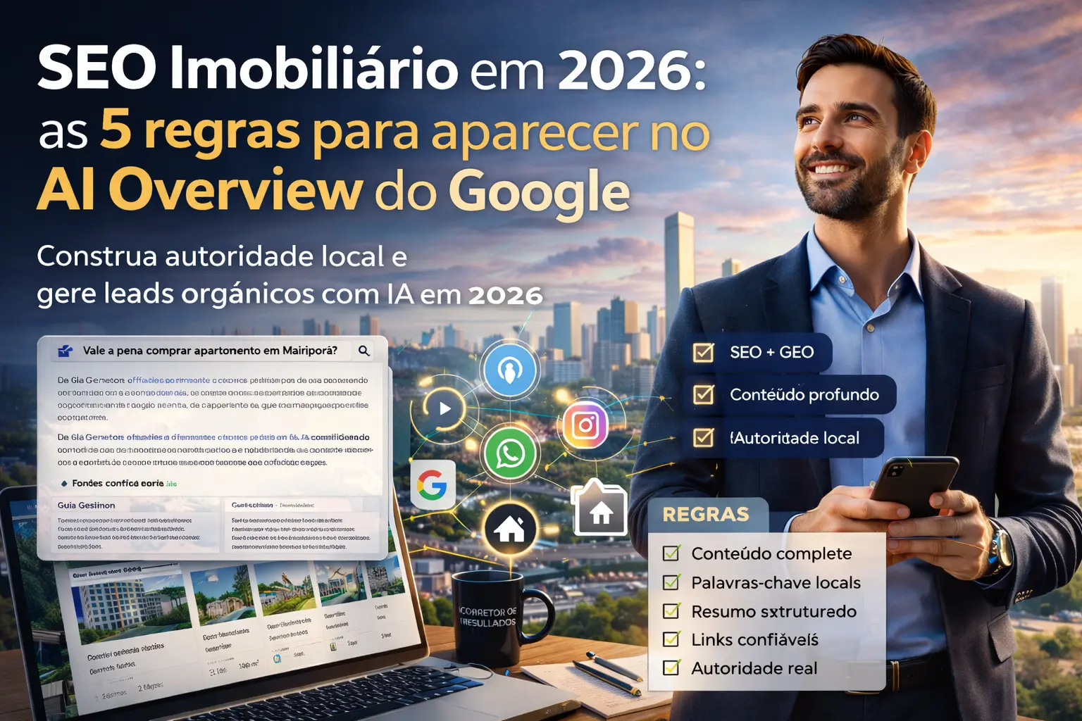 SEO Imobiliário em 2026: as 5 regras para aparecer no AI Overview do Google