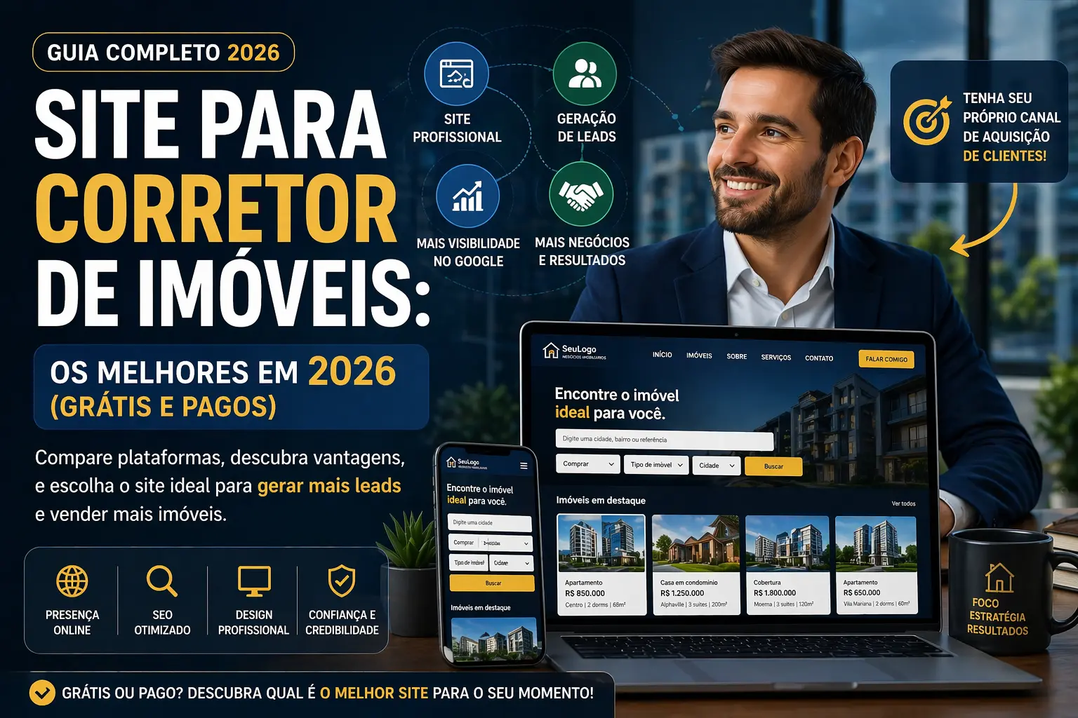 Site para corretor de imóveis: os melhores em 2026 (grátis e pagos)