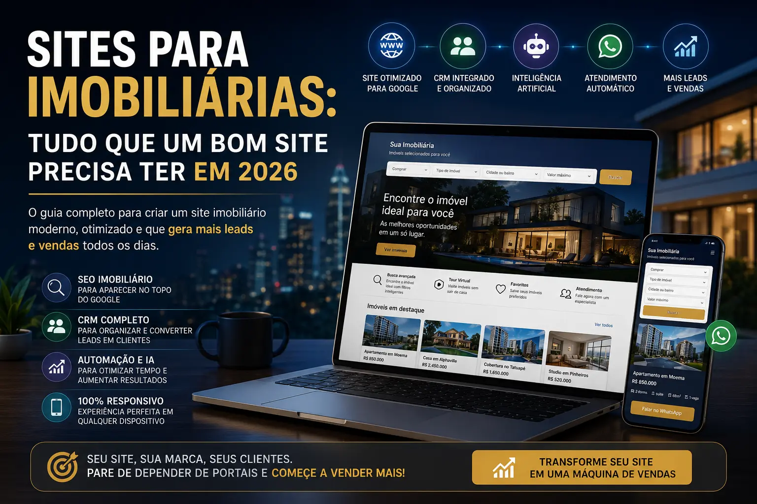 Sites para imobiliárias: tudo que um bom site precisa ter em 2026