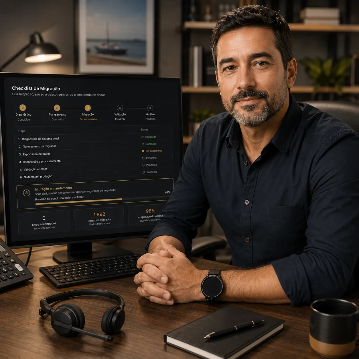 Especialista orientando troca de sistema imobiliário sem perda de dados