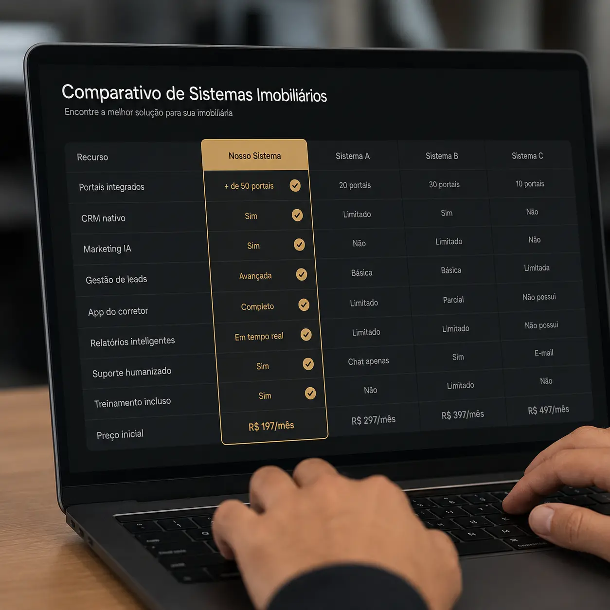 Melhor Sistema Imobiliário - Comparativo 2026 - Website Imobiliário