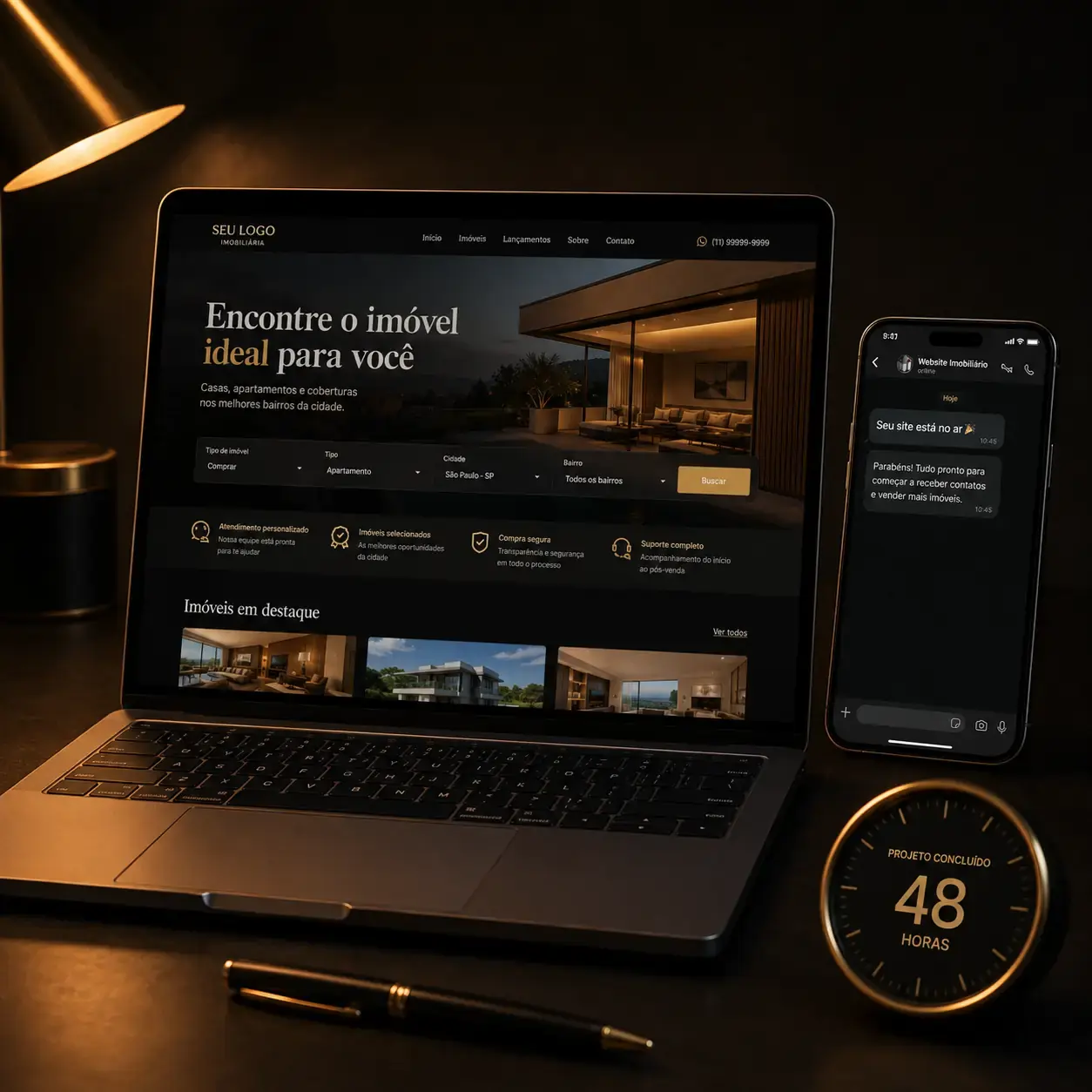 Site para corretor autônomo com leads no WhatsApp